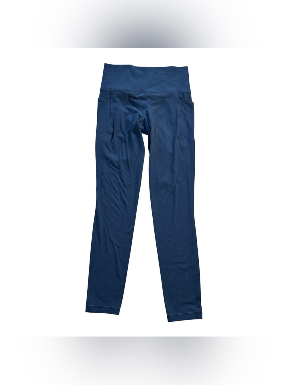 Athleta Womens Salutation 7/8 Tight Powervita Leggings Pockets Yoga Blue S/ Tall